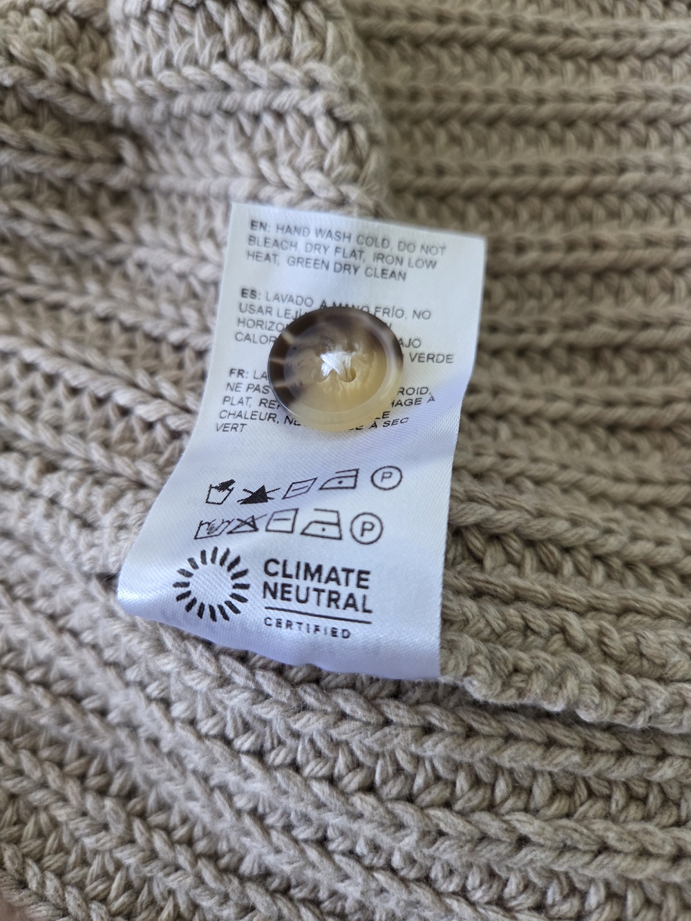 Reformation Taupe Ribbed Button-Front Cardigan - Picture 7 of 9